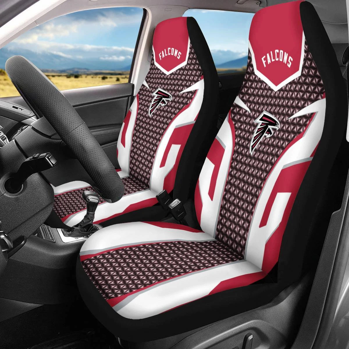 Car Seat Cover Seat Protector 2Pc with Atlanta Falcons