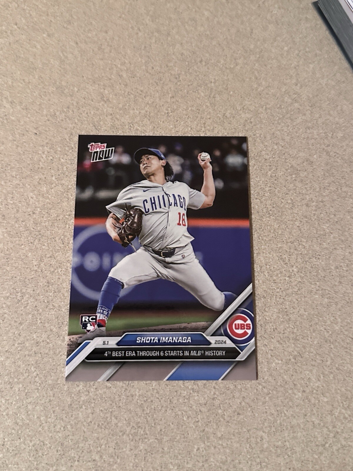 2024 Topps Now Shota Imanaga 4th Best ERA in 1st 6 Starts-#147 Cubs Free Ship