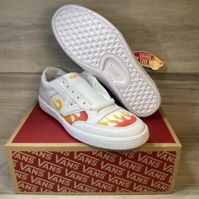 Vans Lowland Comfy Cush CC True White Flame Fire Skateboarding Shoes Mens Sz 8.5
