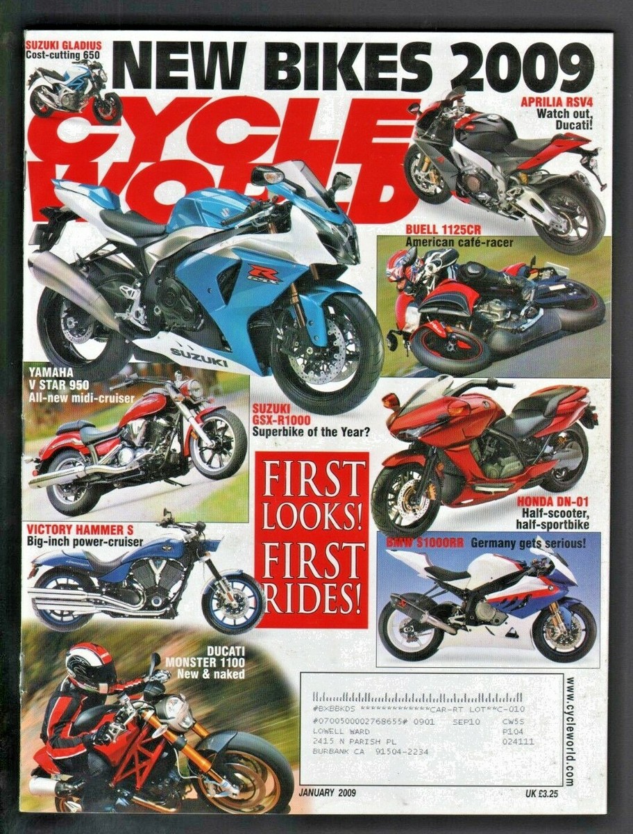2009 January Cycle World Motorcycle Magazine New Bikes, Roehr