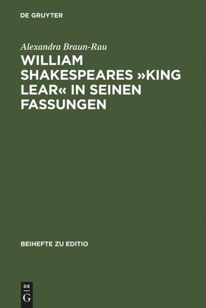 William Shakespeares 'King Lear' In Seinen Fassungen Alexandra Braun-Rau-image