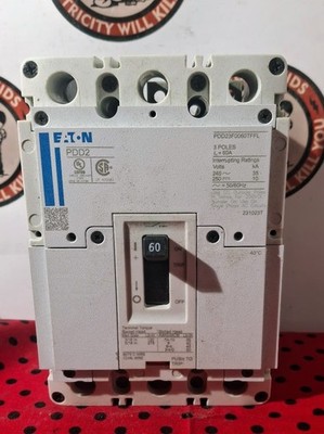 EATON PDD23F0060TFFL POWER DEFENSE 60A 3P Circuit Breaker - SHIPS SAME DAY