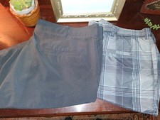 2 Pair of Ben Hogan men's shorts size 40 solid gray/plaids grays