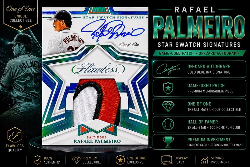 2023 Rafael Palmeiro Flawless Star Signatures Platinum Game used patch Auto 1/1