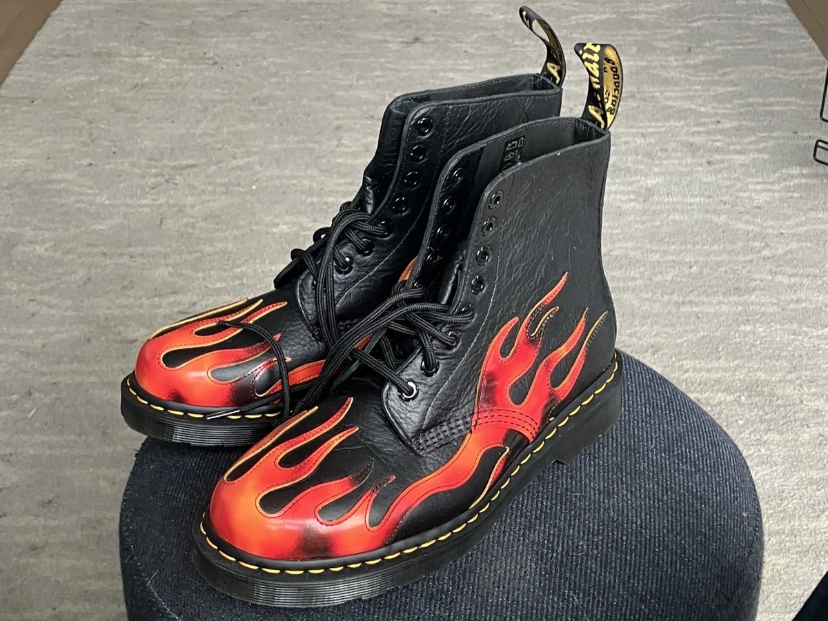 Dr. Martens 1460 PASCAL FLAME Arcadia Rub Off Leather Boots 