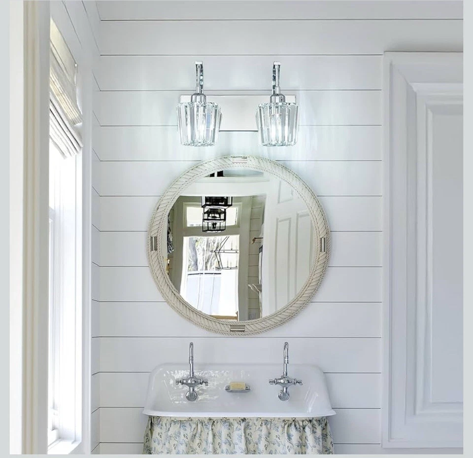 Modern Bathroom Vanity Light 2 Light Chrome Wall Sconce Crystal Accent 13.77” - Image 3 of 4