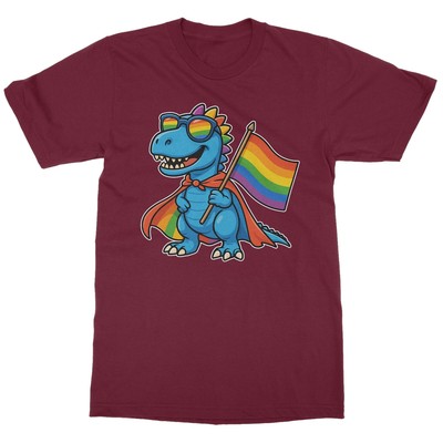 Dinosour T-Rex LGBT Rainbow Flag - LGBTQ Pride Month Unisex T-Shirt
