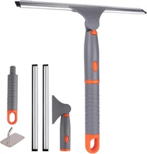 All Purpose 10 inch Shower Squeegee with 2pcs Rubber Wiper Blade Window Squeegee