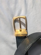 Yves Saint Laurent YSL Black Leather Gold Hardware Belt Women's Size 34