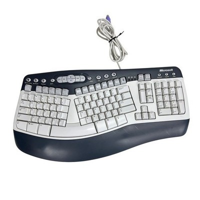Microsoft Natural MultiMedia Keyboard 1.0A Ergonomic PS2 Wired White RT9470