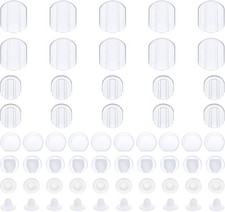 60 Pieces Earring Pads for Clip On Earrings 6 Sizes Silicone transparent