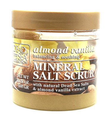 Dead Sea Collection Almond Vanilla Mineral Salt Scrub 23.28 oz Exfoliating Glow