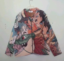 Dragonball Z Tapestry Rdm Clothing Zip Up Jacket Unisex Size Medium