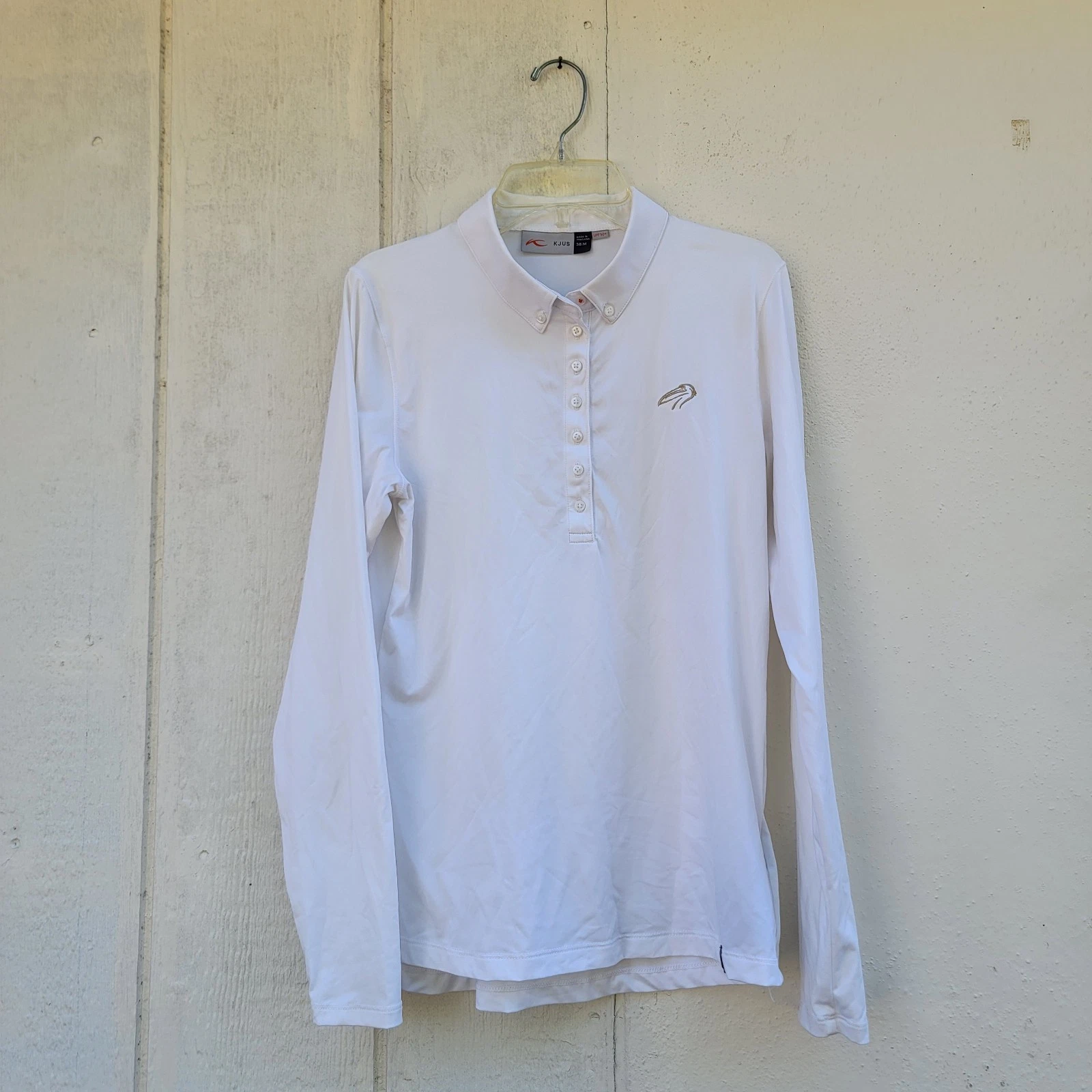 Wmns kjus upf 50+ pullover top golf shirt longslv buttonup sz 38 M Base Layer