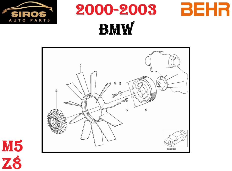 Engine Cooling Fan Clutch Assembly For 2000 - 2003 BMW M5 / Z8 Vehicles OEM Behr - Изображение 2 из 4