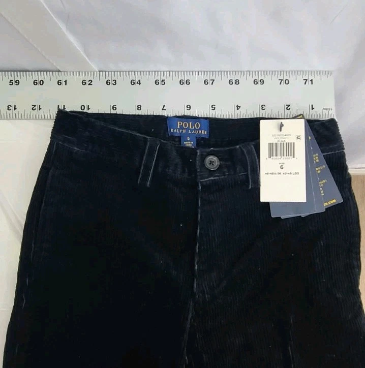 Новый с Ярлыками Polo Ralph Lauren мальчиков размер 6 черный вельветовые брюки брюки регулируемая талия - Изображение 3 из 4