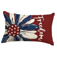 4th of July Patriotic Pillow Covers 12x20 20" x 12" Pack of 1 Red