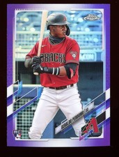 2021 Topps Chrome #USC66 Geraldo Perdomo RC PURPLE REFRACTOR Rookie Card. rookie card picture