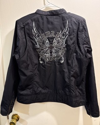 Genuine Motor Clothes Harley Davidson Women s Jacket Zip Bling Embroidery NWOT