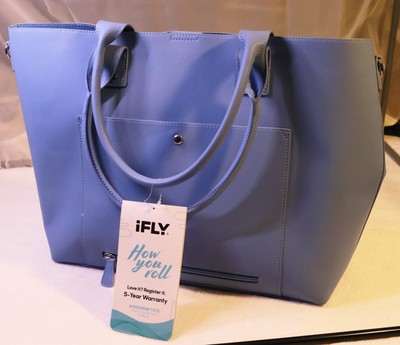 iFLY Travel Weekender Tote Handbag And Small Bag Artic Blue