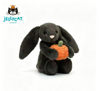 Jellycat Bashful Black Bunny Halloween Pumpki Soft Plush Toy  New With Tags 25CM