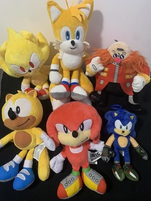 Sonic The Hedgehog Plush Lot Super Sonic, Sonic, Knuckles, Tails, EggMan +