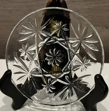 Vintage Anchor Hocking Glass Snack Plate Early American Prescut Dish