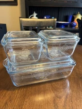 Fire King Sapphire Blue Philbe Refrigerator Dish Set W Lids