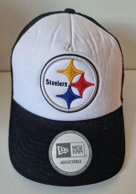 NEW ERA STEELERS BLACK WHITE ADJUSTABLE SNAPBACK CAP