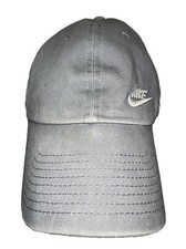 Nike Heritage 86 Gray Hat Cap with White Nike Letters and Swoosh Strap Buckle