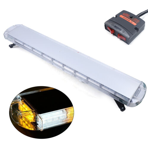 51" 96 LED Strobe Light Bar Amber White Response Emergency Beacon Warn Tow Truck