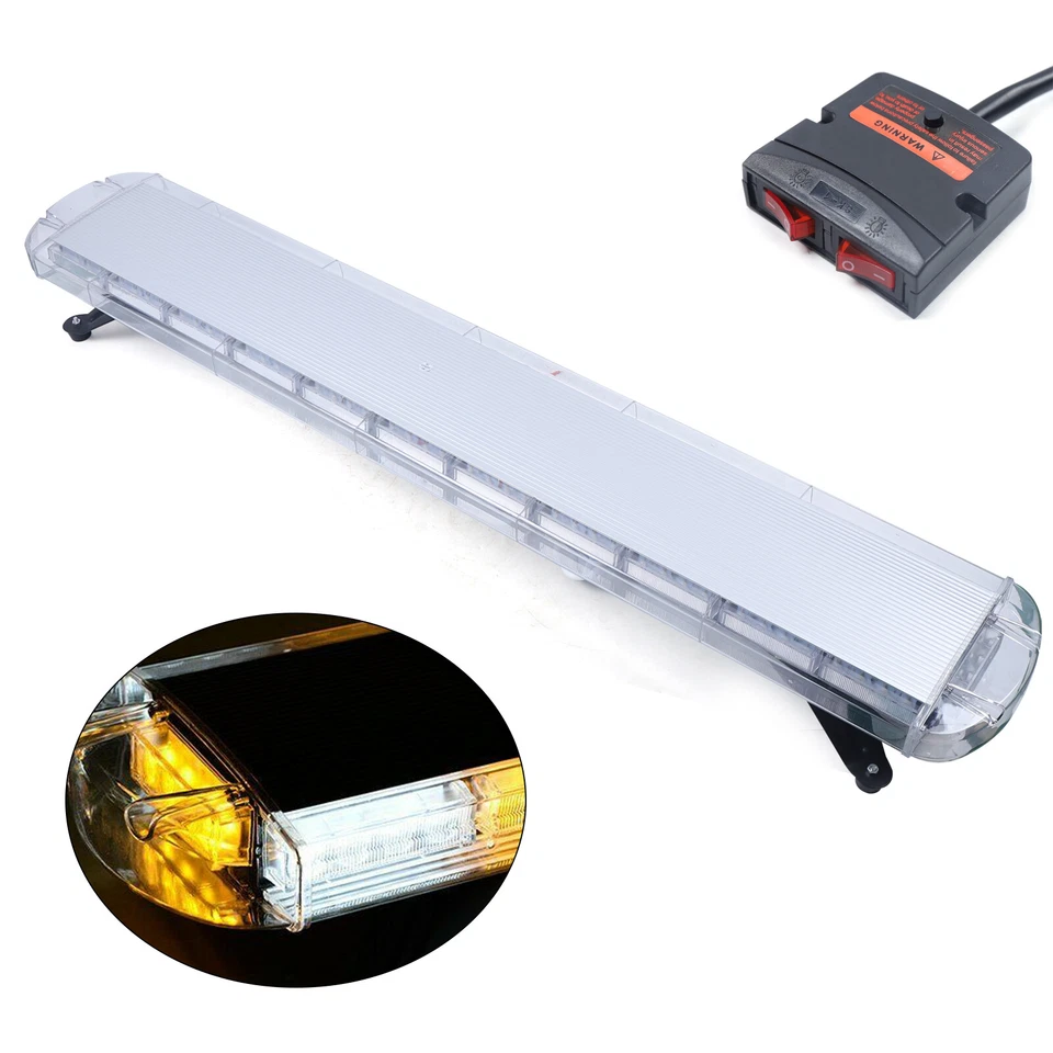 96LED 51" Strobe Light Bar Emergency Beacon Warn Tow Truck Response Amber White Foto 2 de 4