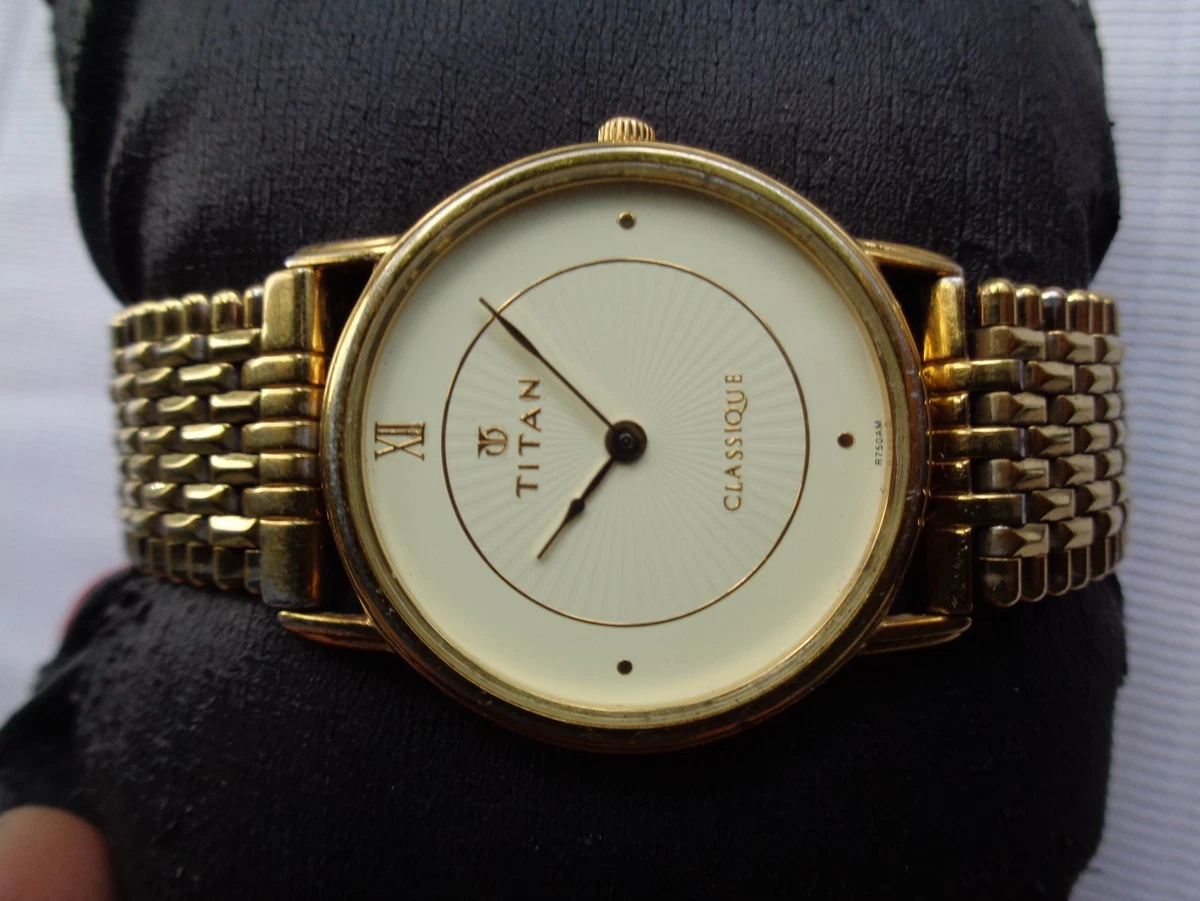 Gold plated watches mens best sale titan