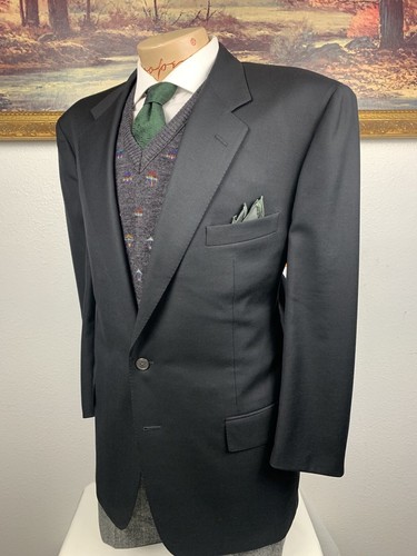 44R Corneliani Made in Italy einfarbig schwarz Blazer - Anzugjacke Sportmantel Herren - Bild 7 von 15
