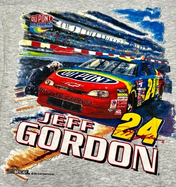 #T46 - VINTAGE JEFF GORDON #24 1998 RACING SHIRT SIZE XXL - LIGHT GREY - Image 3 of 4