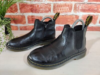 Dr Martens Airwair Black Chelsea Boots UK 2 EU 34 Leder 2976 Junior Mädchen Reißverschluss