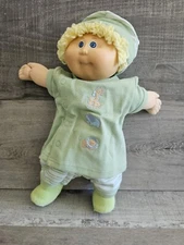 Vtg 1982 Cabbage Patch Doll Coleco Head Mold 1 Blonde Hair Boy Blue Eyes Diaper