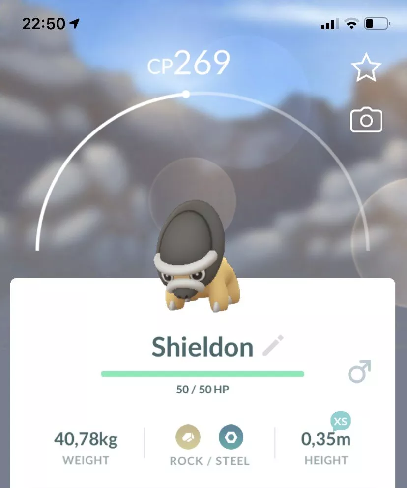 Shieldon, Pokédex(Pokémon GO)