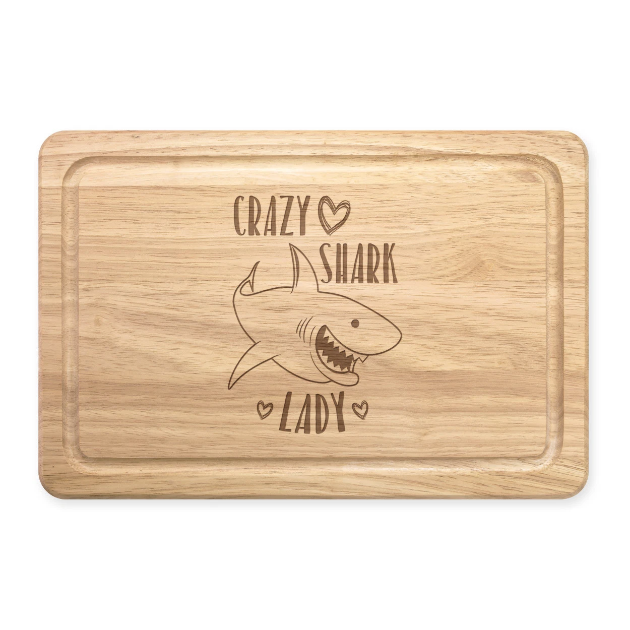 Gift Base Crazy Shark Lady Tabla Para Picar Rectangular De Madera 20x30cm