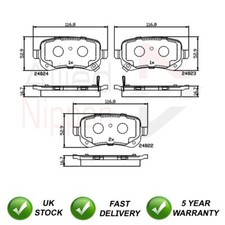 Set pastiglie freno posteriori SJR adatto a Chrysler Grand Voyager 2007- Dodge Journey 2008-