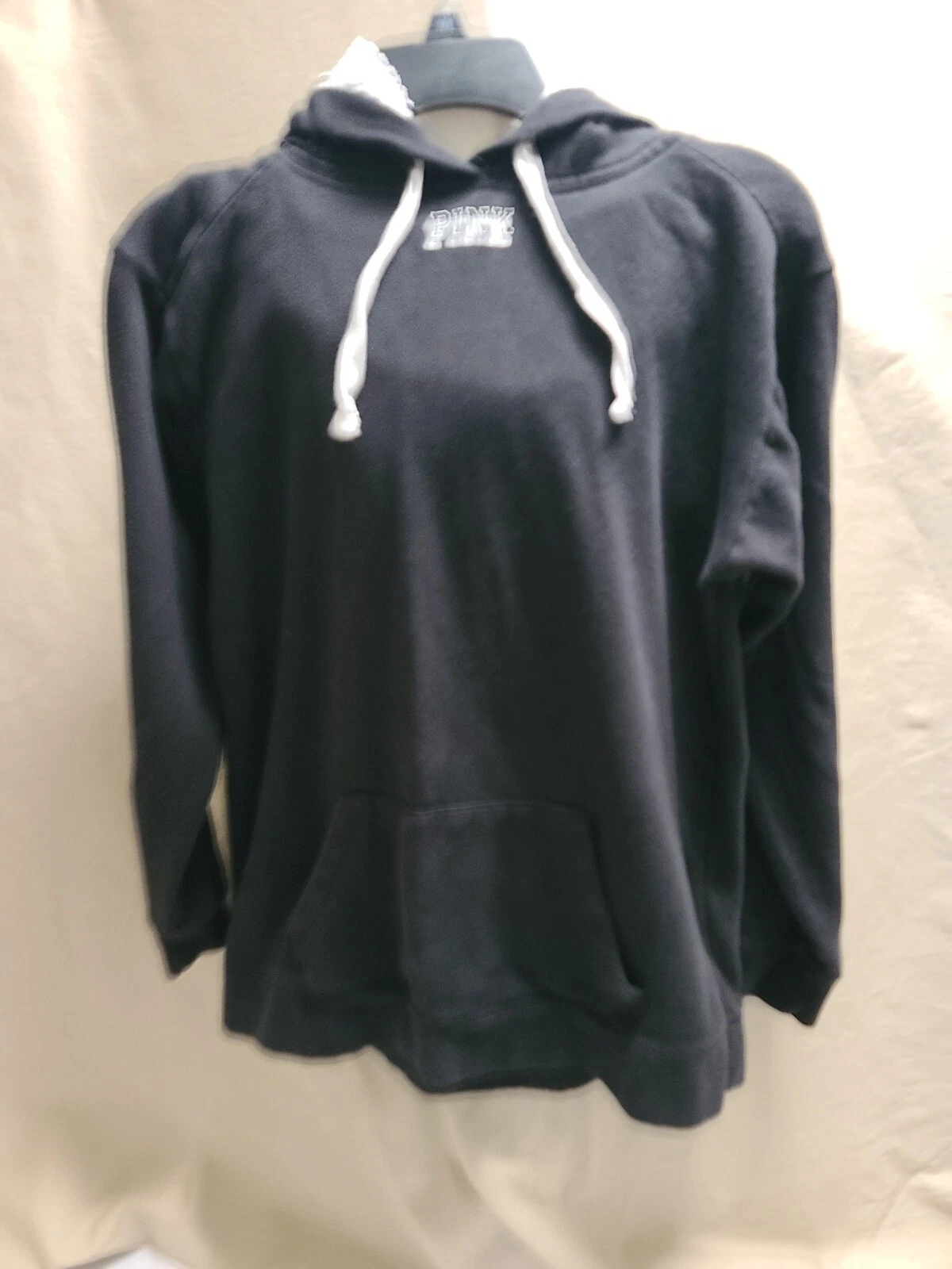 UNDERCOVER Felpa con cappuccio Pink by Victoria Secret pullover donna XS nero bianco rifiniture Back hit