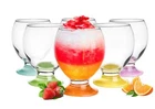 6 glasses with colored feet 250ml glass of juice whiskyglaeser