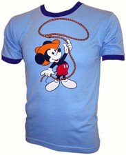 70s Cowboy Mickey Mouse Club Disneyland Disney World vtg Iron-On UNUSED T-Shirt