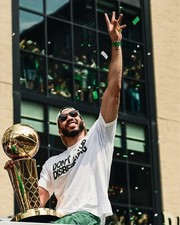 Jayson Tatum Trophy Parade Celtics 2024 NBA Finals Champions 8x10 NBA Photo