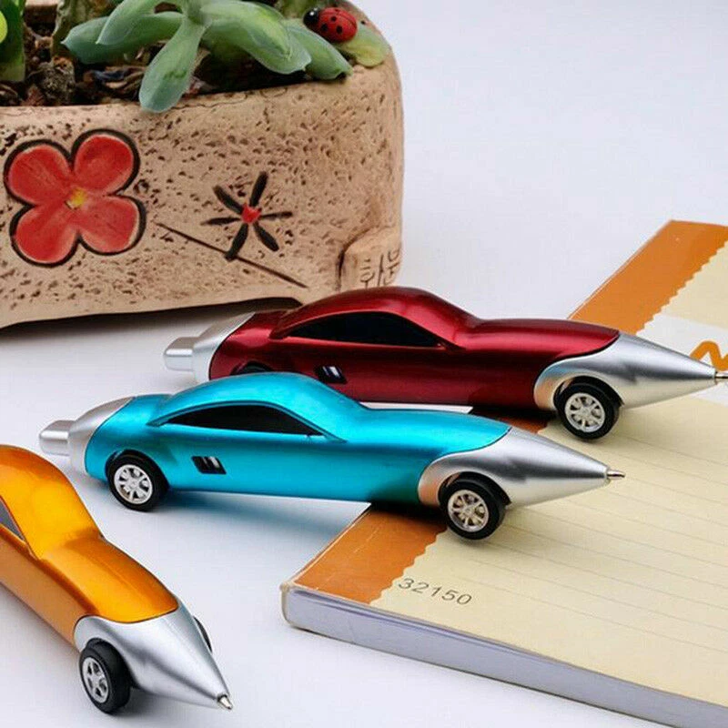 personality 5Pcs/set Funny Novelty Design Racing Car Shaped Ballpoint Pen Office - Image 2 of 4