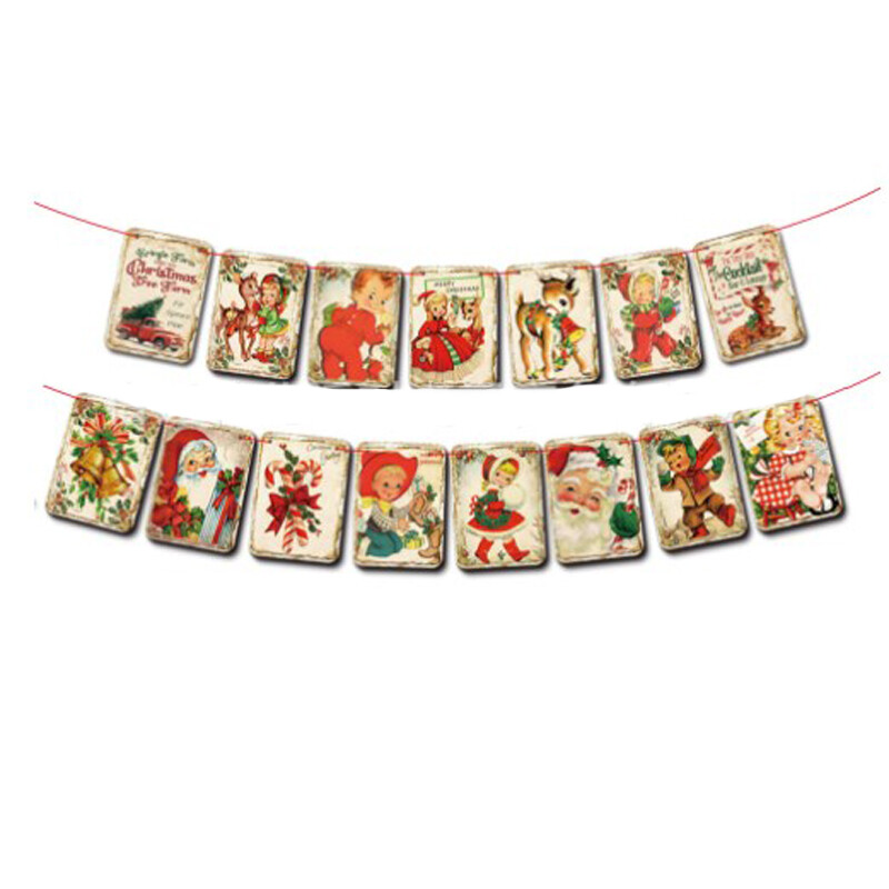 Christmas Decorations Vintage Style Banner Traditional Victorian