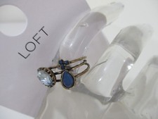 Ann Taylor LOFT Three Stone Stacked Ring Sz 6...