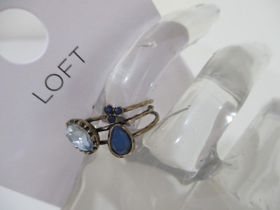 Ann Taylor LOFT Three Stone Stacked Ring Sz 6 NWT $24.50