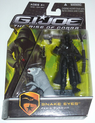 G.I.JOE 2009 RISE OF COBRA SNAKE EYES PARIS PURSUIT MOC NEU & OVP GI JOE TIMBER