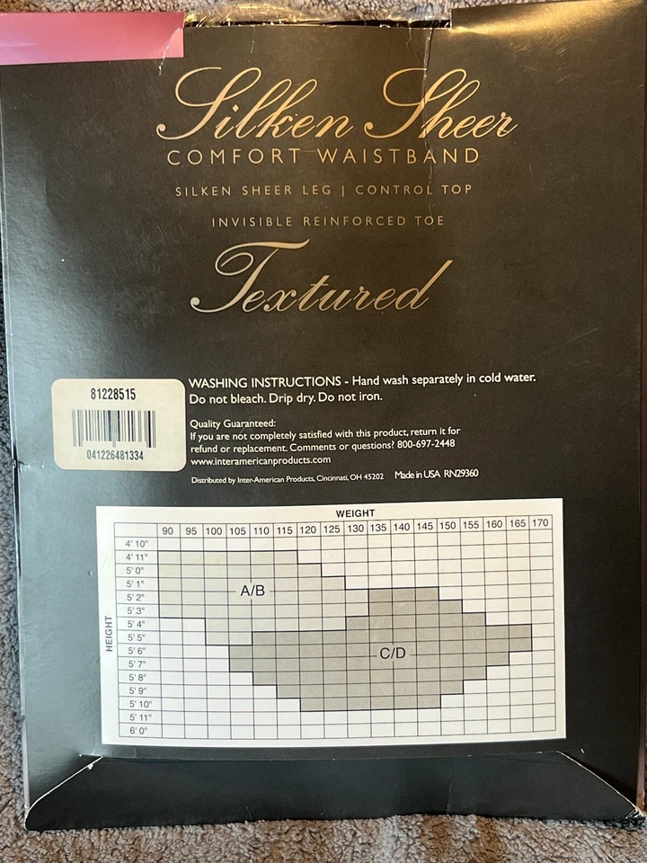 Meia-calça GNW Silken Sheer WAVE TEXTURED Sheer Control Top PRETA - C/D / NOVA - Imagem 3 de 4